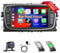 Podofo Carplay Autoradio für Ford Focus C-Max S-Max Mondeo Kuga Galaxy Mondeo Kuga, 2G+64G Stereo mit 7-Zoll-Touchscreen Android Autoradio, GPS/WLAN/SWC/FM/RDS+ AHD-Rückfahrkamera und Mikrofon