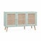 Alice's Home Sideboard mit Rattangeflecht 120 x 39 x 70 cm - 2 Ebenen - 3 Türen - Skandinavische Möbelbeine