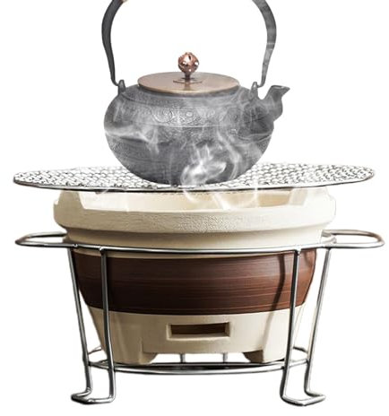 Smileshiney Holzkohlegrill,Campingkocher - Grillofen zum Kochen von Tee rund um den Herd, Tee-Holzkohleofen für Outdoor-Camping, Wandern, Rucksackreisen, Picknick, Grillen