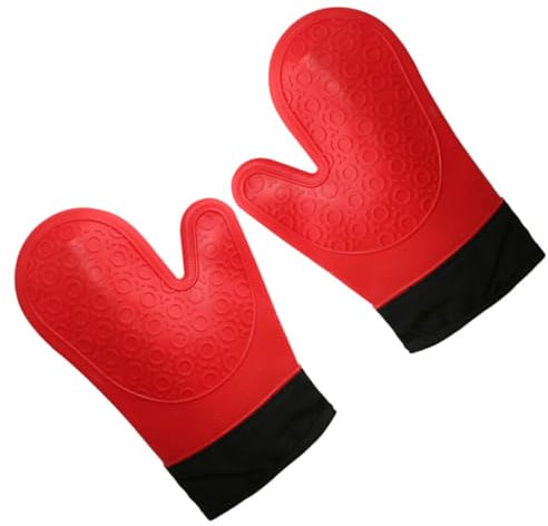 IMIKEYA 2pièces Moufles De Cuisine en Silicone pour Micro-Ondes Maniques Professionnelles Résistantes à La Chaleur Isolation Alimentaire avec Doublure Coton
