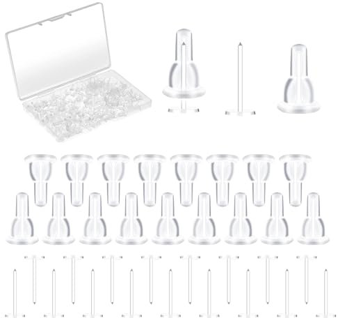 200 Stück Silikon Ohrring Ersatz für Ohrstecker/Hängende Ohren, Ohrringe Rücken Stopper Ohrstifte Rückstopper Verschluss Transparent Stopper für Ohrringe Machen DIY Schmuck Fitting