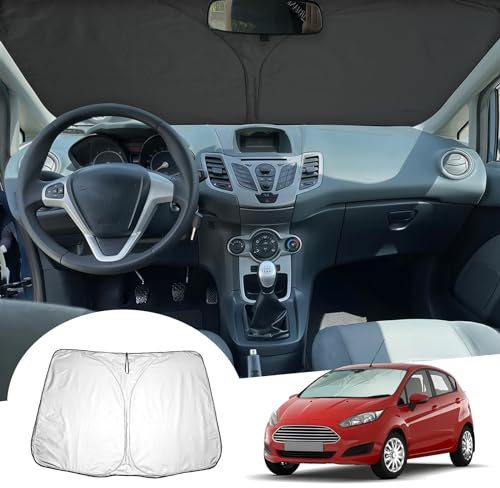 GAFAT Compatible con Ford Fiesta ST MK7 2008-2016 Parasoles Interior, Fiesta MK7 Parabrisas Protección Solar Lunas Delanteras, Enfriamiento, Protección UV, Fiesta MK7 Accesorios