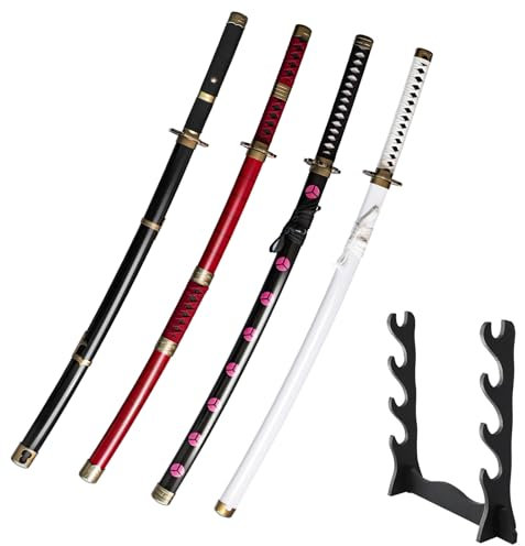 Bambus Cosplay Anime Katana Schwert,Zoro Katana mit Scheide,Holz Katana,Zorro Schwert für Rollenspiele Dekorationen and Geschenke (Kitetsu/Shisui/Wado Ichimonji/Yubashiri)