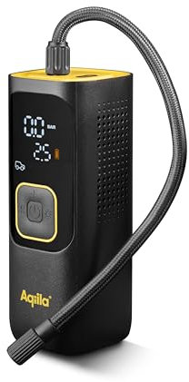 Aqiila Airbird C7 - Pompe à air Portable et compresseur Haute Performance avec Batterie intégrée, Lampe de Poche, Installation Rapide et arrêt Automatique pour Un gonflage précis et sans Effort