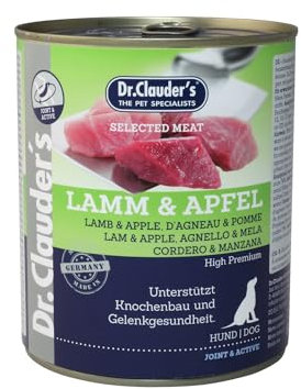 Dr. Clauder's Premium Hundefutter | Präbiotische Sorte | verschiedene Geschmacksrichtungen | 6 x 800 g | (6 x 800 g, Lamm und Apfel)