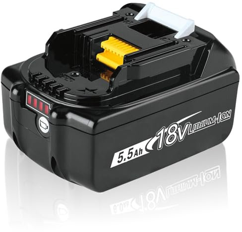 1 Stück Akku Ersatzakku für Makita 18V Akku 5500mAh BL1860B BL1850B für Baustellenradio DMR108 DMR110 DMR107 DMR112 DMR104 Radio mit LED Werkzeugakku