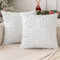 MIULEE Weihnachten Kissenbezug Weihnachtstag 2er Set Kurz Wolle und Samt Kissenbezüge Deko Luxuriöses Winter Zierkissenbezug für Sofa Schlafzimmer Wohnzimmer, Runde Schneeflocken, Weiß, 45x45cm