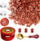 Wachs Siegel Perlen Set, Ioggtser Siegelwachs Perlen Set mit 450PCS Neuer Wein Rot Wachs Siegel Perlen, Wachs Siegel Warmer, Schmelzlöffel, 2 PCS Kerzen, Wachs Siegel Kit für Hochzeitseinladungen