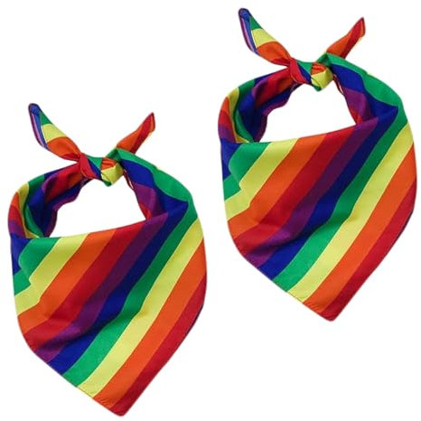 MAEXUS® Pride Outfit Regenbogen Bandana, 2 Stück Pride Haarschmuck, Regenbogen Haarschmuck für LGBTQ+ Events Pride Party Dekoration Pride Regenbogen Tuch