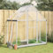 IKAYAA Gewächshaus Aluminium mit Fundament Gartenhaus Winterfest Gewächshaus Glas Glashaus Garten Tomatenhaus Frühbeet und Pflanzenhaus 169 x 114 x 202 cm Silbern und transparent