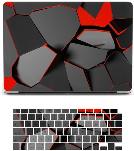 Hard Case Compatible with MacBook Air 11 inch Case 2015 2014 2013 2012 2011 2010 Release Model A1465 A1370, Plastic Hard Protective Shell Cover Case & Keyboard Cover Skin, 3D pattern