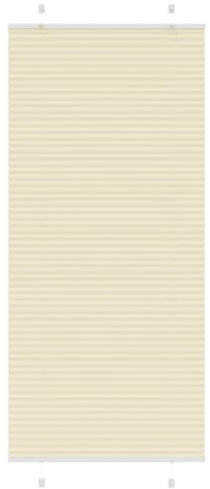 vidaXL Plissee Creme 85x200 cm Stoffbreite 84,4 cm Polyester, Faltrollo, Klemmfix, Plisseerollo, Jalousie, Rollo, Plisseerollo für Fenster