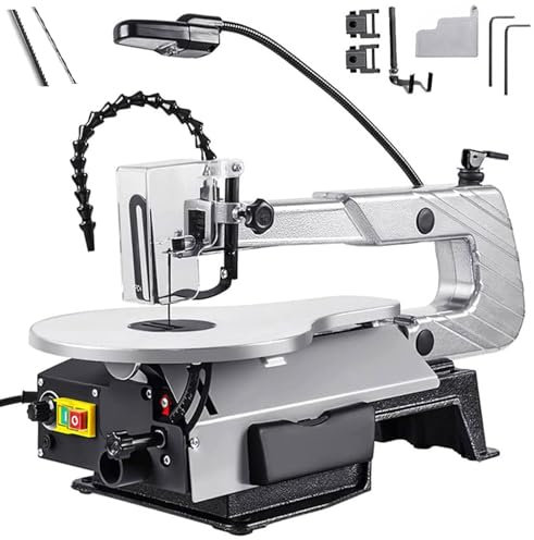 Sierra De Calar De Escritorio, Sierra De Calar De Velocidad Variable De Dos Direcciones, con Luz De Trabajo, Máquina Cortadora De Madera Multifuncional De 16 Pulgadas