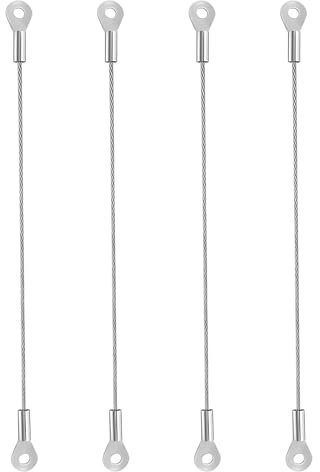 4 Pcs 8 Cabinet Door Restraint, Door Restrictor Stainless Steel Cabinet Lanyard Door Restraint Cable Flexible Braided Limiter for Chest Cupboard Doors Hinge Restraint with Eyelets for Secure Fixing