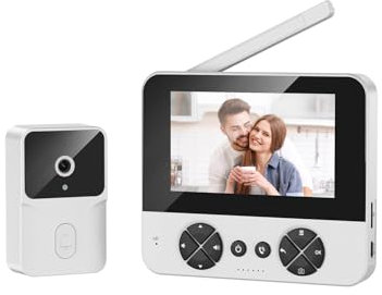 TKMARS Videocitofono Smart con Batteria 6 Mesi | Spioncino Digitale HD 4,3 | Visione Notturna | Senza App/Wi-Fi | 14 Lingue | Installazione Senza Fili