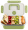 Beeptrum Stainless Steel Food Storage Container with Lid - 1700ml Metal Lunch Box for Adults,Bento Box for Picnic, Outdoor, with Handle and Food Storing Date Dial,Green