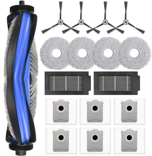 Kit d'accessoires pour Ecovacs Deebot T50 Pro Omni/ T50 Omni Robot Aspirapolvere, Saprdii 1 brosse principale, 6 sacs à poussière, 4 chiffons de nettoyage, 2 filtres, 4 brosses latérales