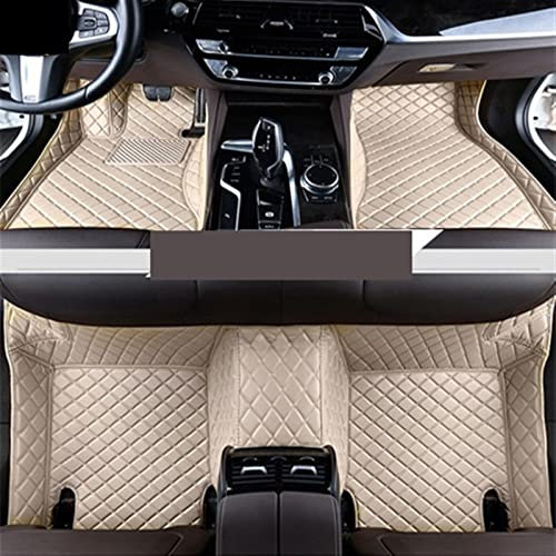 SQIFBA Auto Fußmatte Für Toyota Für Yaris L Fließheck 2013 2014 2015 2016 2017 2018 2019 2020 Custom Car Fußmatten Dekorative Teppiche(Beige)