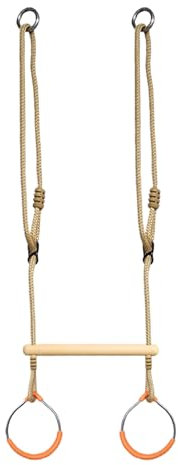 Swing Set Rings, Jungle Gym Rings, Monkey Climbing Game for Kids, Sturdy Balance Play Gear with Cotton Rope for Sensory Obstacle Course, Backyard Fitness & Playground Use