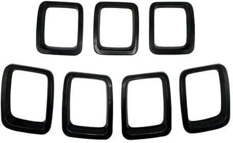Grille Für Jeep Für Compass 2017 2018-2021 Auto-Kühlergrillabdeckung Grillringeinsätze Rahmenverkleidungssatz Für Geeignete Kunststoffbelüftung Kühlergrill(Black unpainted)