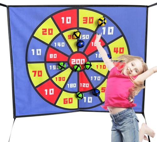 Dartspiel, Trampolin Dartboard Spiel Zubehör, Freizeit Zielwurfspiele Mit 10 Haftbällen Für Familien Garten & Indoor Spielideen