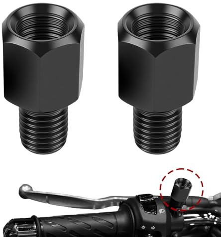 2 piezas de adaptador de espejo, adaptador de espejo de motocicleta M10 a M8 rosca izquierda/rosca derecha, confiable adaptador de espejo de motocicleta para motocicleta, scooter, moped (M8 LH a M10