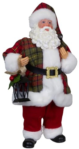 Monopol Christmas Paradise Weihnachtsmann 23cm stehend Santa Claus Dekofigur in rot mit Laterne