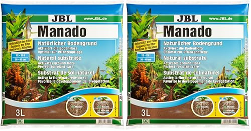 JBL natürlicher Bodengrund mit Nährstoffspeicher, Reich an Eisen, 3 l, Manado (Packung mit 2)