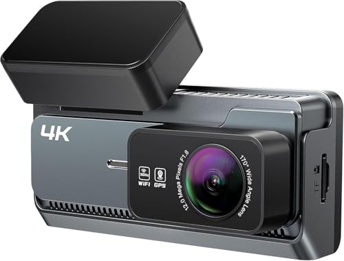 Dashcam Auto Vorne Hinten 4K+2K mit WiFi GPS Dash Cam mit 32GB SD Karte, Dual Auto Kamera 3,39 IPS Display, Nachtsicht & WDR, G-Sensor, 24/7 Parküberwachung, Loop-Aufnahme, APP Steuerung, 256GB Max