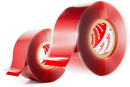 POPPSTAR Cinta de silicona autosellante, 3m x 25mm, cinta aislante y de sellado (agua, aire), rojo, 2 rollos