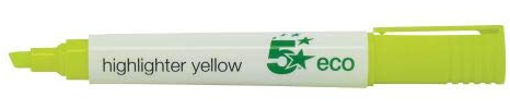 5 Star Eco Highlighter 1-5mm Line Yellow Pack 10 -FST