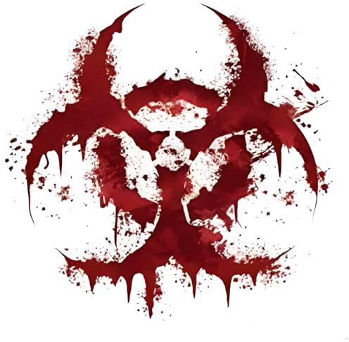 Aufkleber Biohazard rot Blut Zombie Apokalypse Sticker Auto Laptop PC 11x11cm