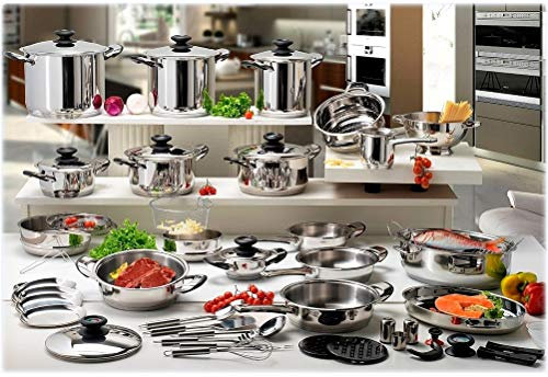 Corredocasa - Batteria di Pentole 36 Pezzi in Acciaio Inox 18/10, Set Completo di Pentole Professionali per Cucina - Resistente, Facile da Pulire, Ideale per Ogni Tipo di Preparazione da Chef