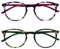 OPULIZE Met Lesebrille 2er Pack Schlank Runder Rahmen Federscharniere Kratzfest Lila Grün Herren Damen RR60-56 +2.50