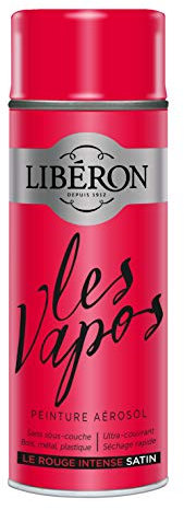 Libéron Peinture aérosol Les vapos, Le Rouge Intense Satin, 400ML