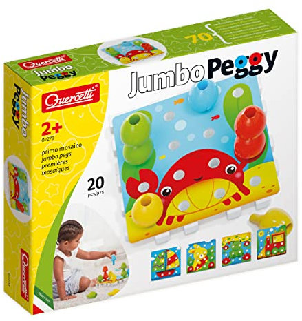 Quercetti 2270 Quercetti-2270 Jumbo Peggy-Early Learning Button Art Game Construction Plugging Toys
