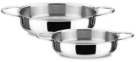 MAGEFESA ® Prisma mini tarteras de 14 y 16 cm, fabricadas en acero inoxidable 18/10, apta para todo tipo de cocinas, incluido induccion, fácil limpieza, apto para lavavajillas y horno hasta 200 ºC