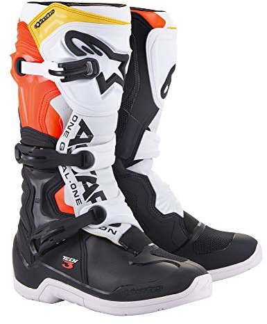 Alpinestars Tech 3 Stivali Motocross (Black/White/Red,12 (47))