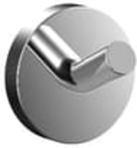 EMCO Round Haken zur Wandmontage I pflegeleichter Aufhänger aus Aluminium für ein Handtuch I eleganter Handtuchhaken zum Schrauben I chrom