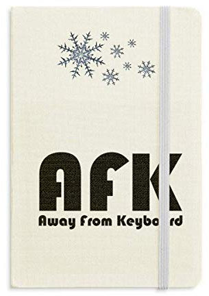 Notizbuch mit Aufschrift Away From Keyboard, dickes Tagebuch mit Schneeflocken, Winter