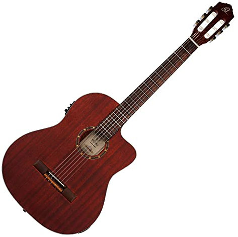 Ortega Guitars Konzert Gitarre Elektro-Akustisch – 4/4, Slim Neck – Family Series – Inklusive Gig Bag – Mahagoni, Natur (RCE125MMSN)