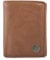 Cas8 Portmonee für Herren MATS, Geldbörse im Hochformat, Portemonnaie aus 100% Leder, Geldbeutel mit RFID-Schutz & 9 Kartenfächern, Wallet zum Aufklappen mit Lasche, Cognac