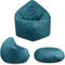 BuBiBag - 2in1 Sitzsack Bodenkissen - Outdoor Sitzsäcke Indoor Beanbag in 32 Farben und 4 Größen - Sitzkissen für Kinder und Erwachsene (155 cm, Petrol)