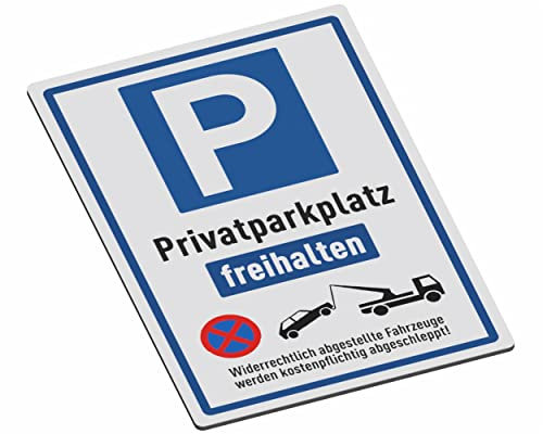 SCHILDER Systeme Panneaux de signalisation – Parking privé – Panneau en aluminium Dibond de 3 mm – 30 x 20 cm – Imperméable et résistant aux intempéries pour l'extérieur – Inoxydable – Fabriqué en
