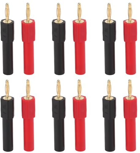 10pcs Fiches Bananes, 5Paires J.20011 2mm Mâle Vers 4mm Femelle Connecteur Terminal Convertisseur Sonde À Tête Banane Rouge Et Noire, pour Onduleurs, Machines À Souder, Réparation de Véhicules