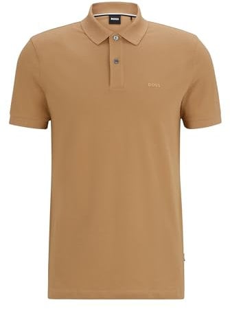 BOSS Herren Pallas Pallas Poloshirt aus Bio-Baumwolle mit Logo-Stickerei Beige L