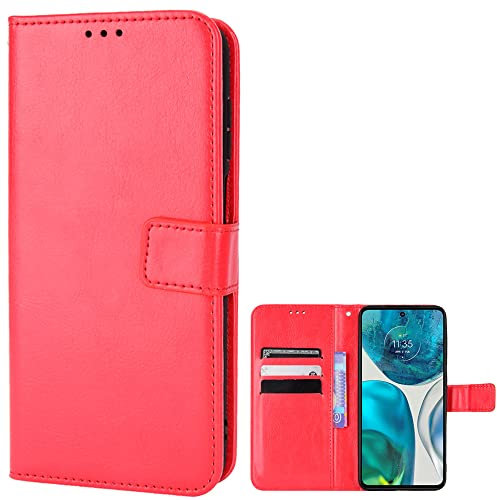BAILI Lederhülle für Nokia G11 Plus Hülle, Flip Case Schutzhülle Handy mit Kartenfach Stand, Tasche Cover Etui Handyhülle für Nokia G11 Plus, Rot