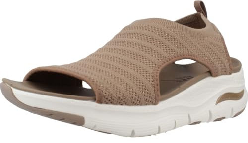Skechers Damen Arch FIT Darling Days Sneaker, Mokka Mylar-Strick, 40 EU