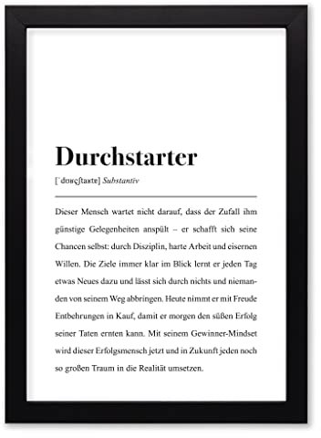 Durchstarter Definition: DIN A4 Poster mit Rahmen
