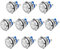 RUNCCI-YUN 10 Piezas 16mm Momentáneo Pulsador de Metal DC 3A 12V-36V Acero Inoxidable Impermeable Interruptor de Botón Redondo para Coche Lámpara Timbre (Cabeza Plana)（terminal de tornillo）